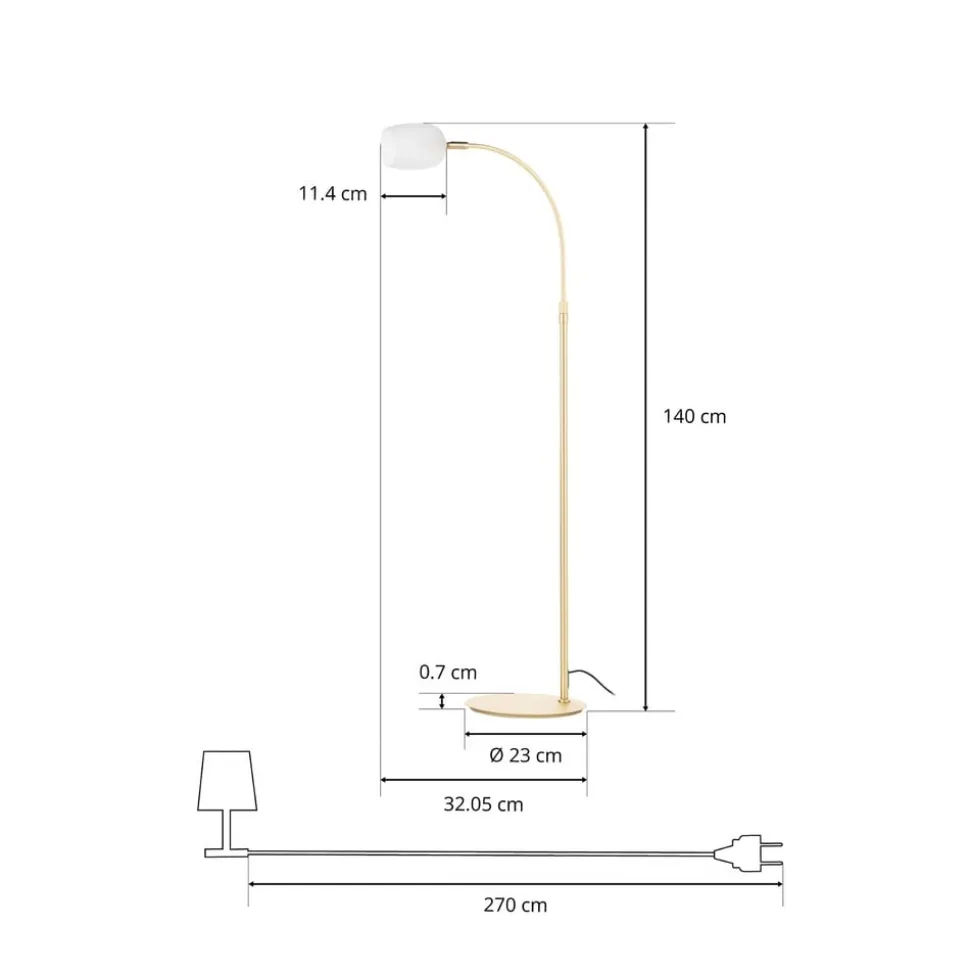 Lucande Taylan vloerlamp van ijzer glazen kap