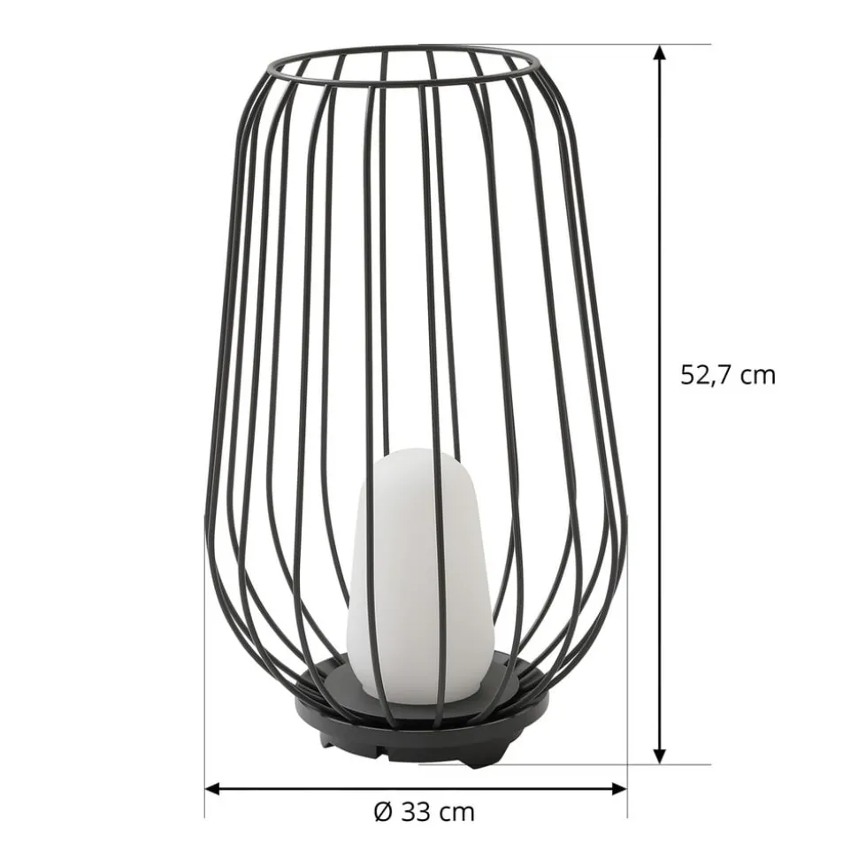 Lucande terraslamp Chandan, 52,7 cm, zwart, aluminium