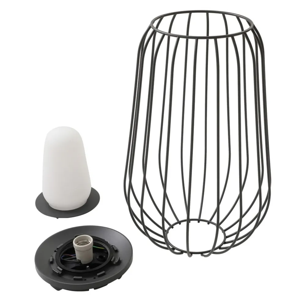 Lucande terraslamp Chandan, 52,7 cm, zwart, aluminium