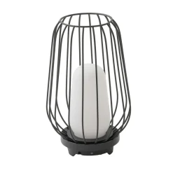 Lucande terraslamp Chandan, 32,1 cm, zwart, aluminium