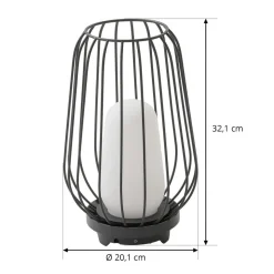 Lucande terraslamp Chandan, 32,1 cm, zwart, aluminium