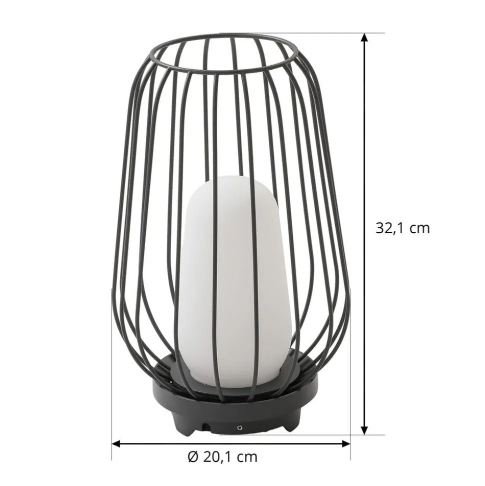 Lucande terraslamp Chandan, 32,1 cm, zwart, aluminium