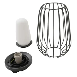 Lucande terraslamp Chandan, 32,1 cm, zwart, aluminium