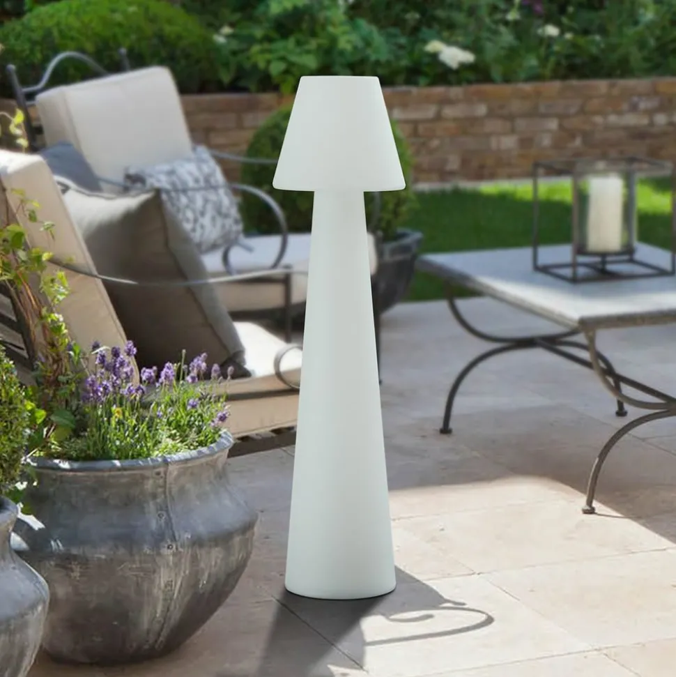 Lucande terraslamp Gauri, wit, hoogte 107 cm, IP65