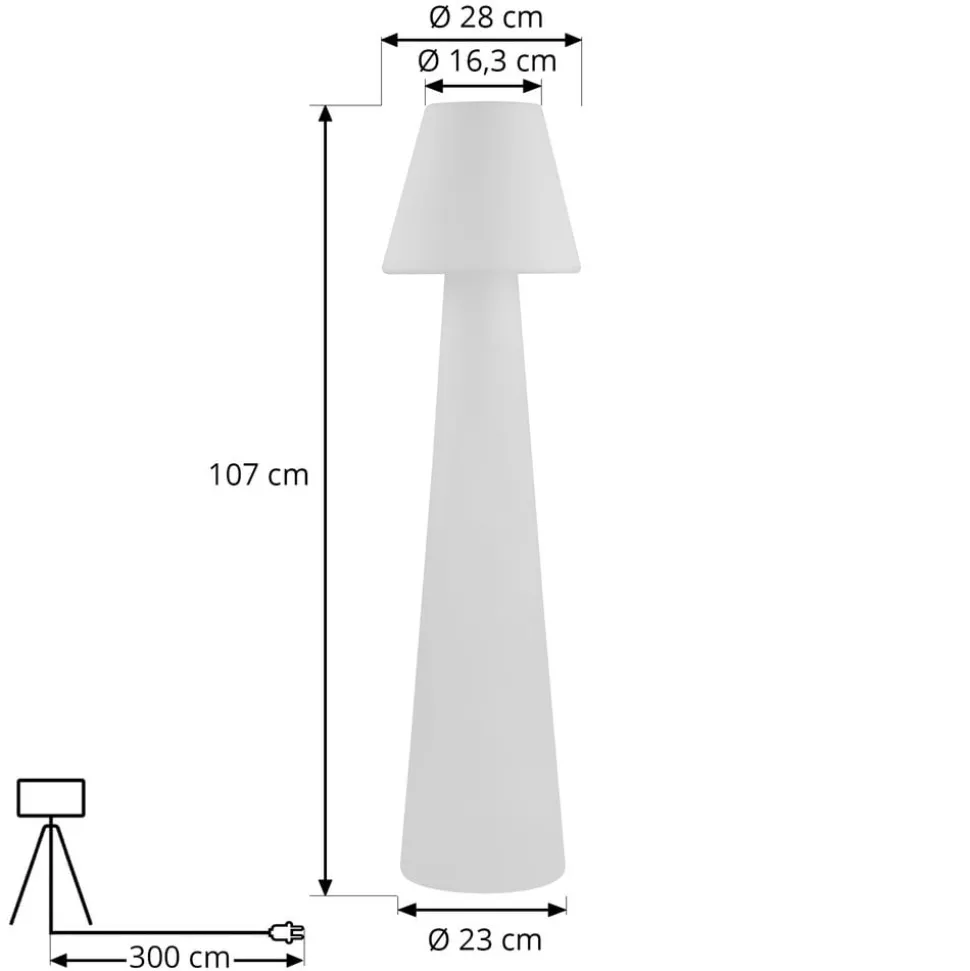 Lucande terraslamp Gauri, wit, hoogte 107 cm, IP65