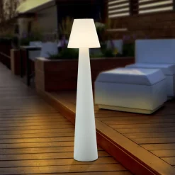 Lucande terraslamp Gauri, wit, hoogte 148 cm, IP65