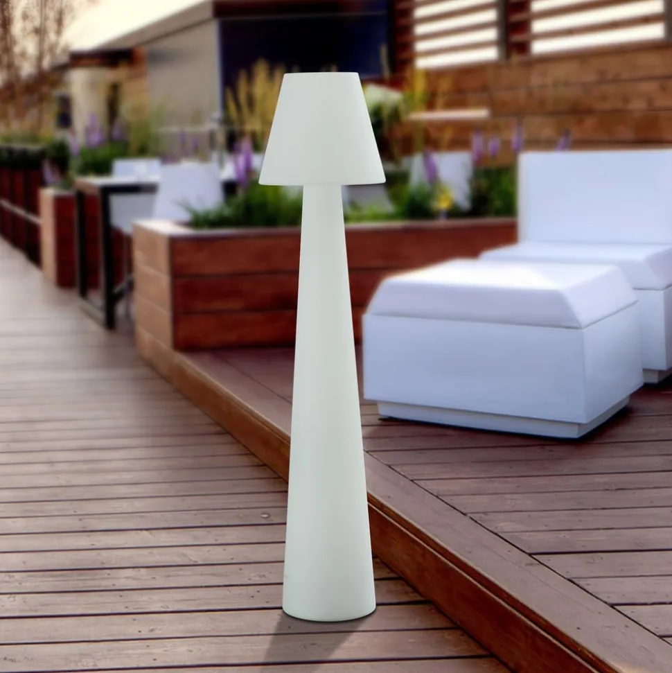 Lucande terraslamp Gauri, wit, hoogte 148 cm, IP65
