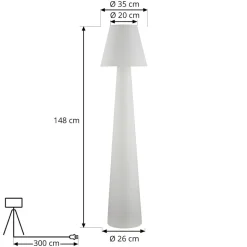 Lucande terraslamp Gauri, wit, hoogte 148 cm, IP65