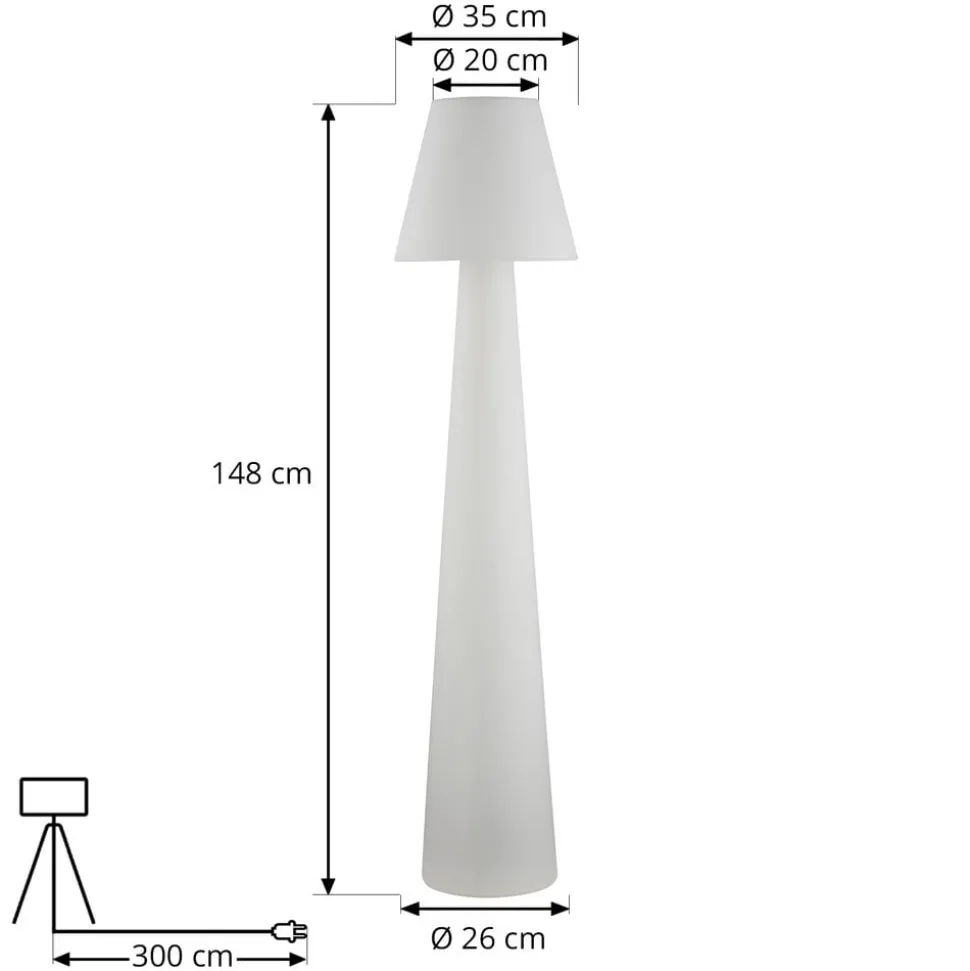 Lucande terraslamp Gauri, wit, hoogte 148 cm, IP65