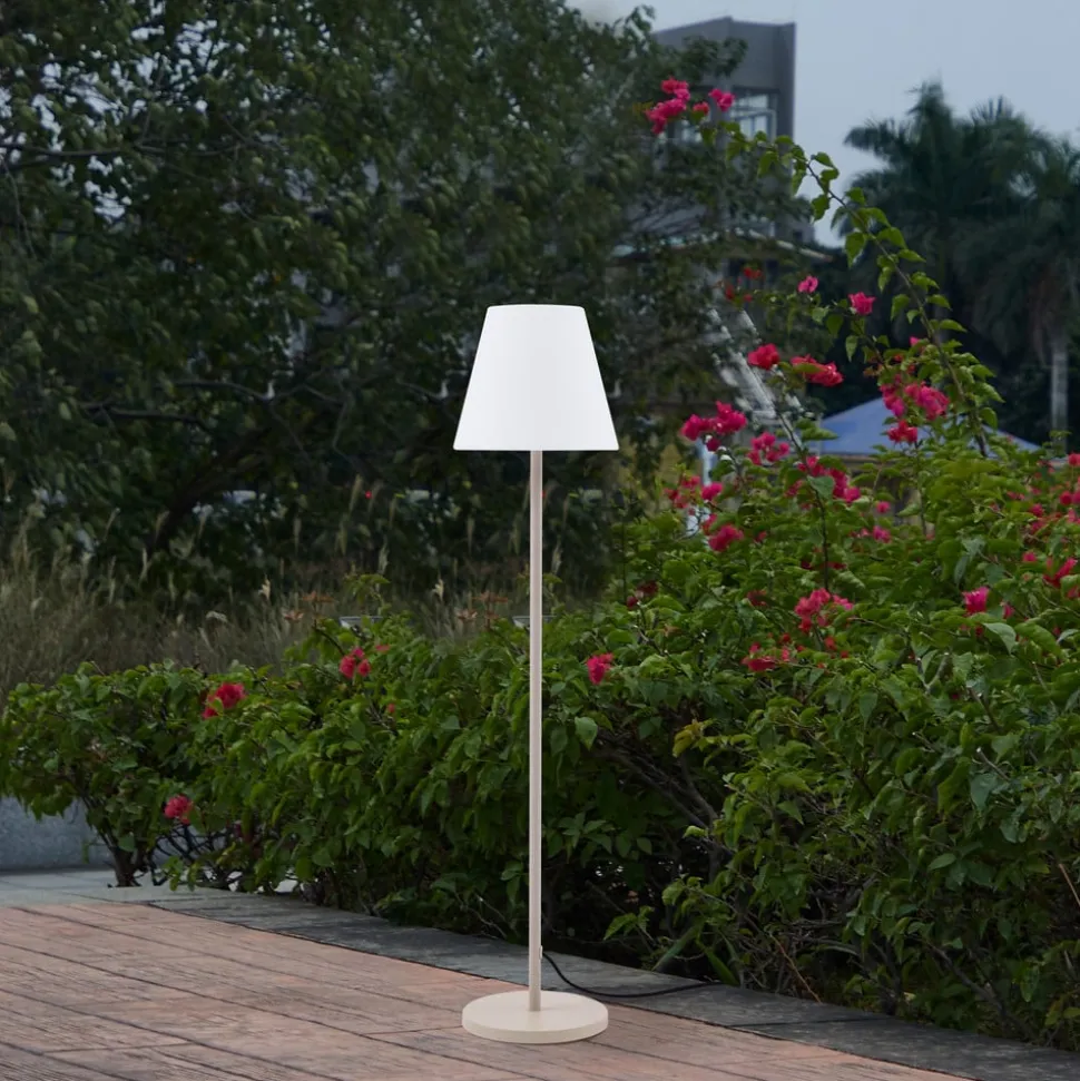 Lucande terraslamp Jaimy, beige, metaal, 150 cm, E27