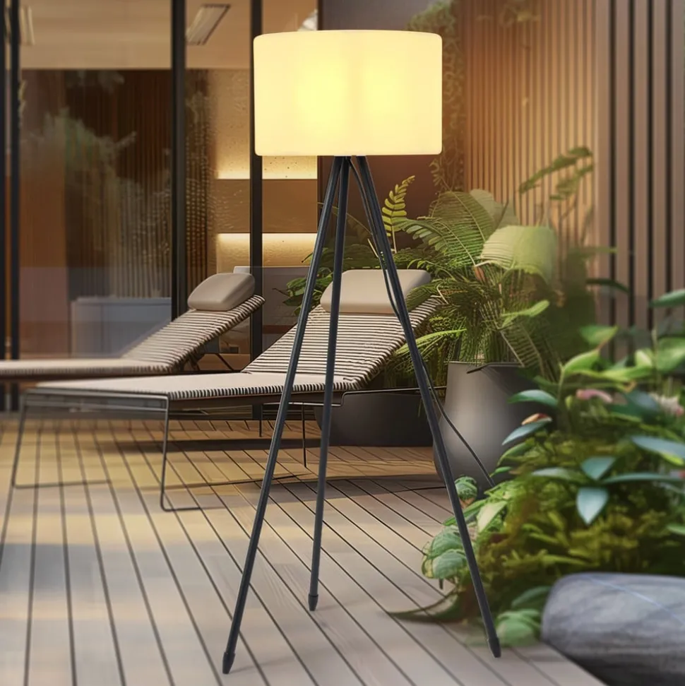 Lucande terraslamp Jaimy, 130 cm, statief, aluminium