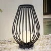 Lucande terraslamp Marrin, zwart, metaal, Ø 46cm