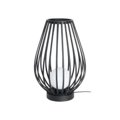 Lucande terraslamp Marrin, zwart, metaal, Ø 46cm