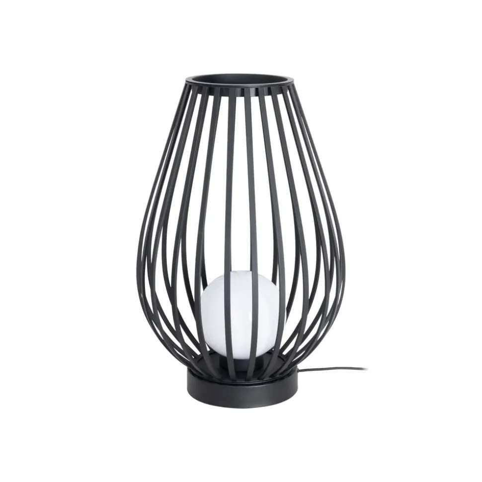 Lucande terraslamp Marrin, zwart, metaal, Ø 46cm