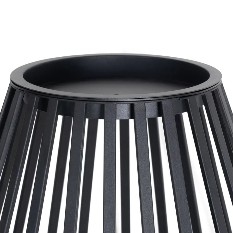 Lucande terraslamp Marrin, zwart, metaal, Ø 46cm