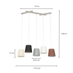 Lucande Thamila hanglamp, meerkleurig, ijzer