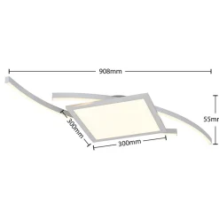 Lucande Tiaro LED plafondlamp, hoekig, 42,5 cm