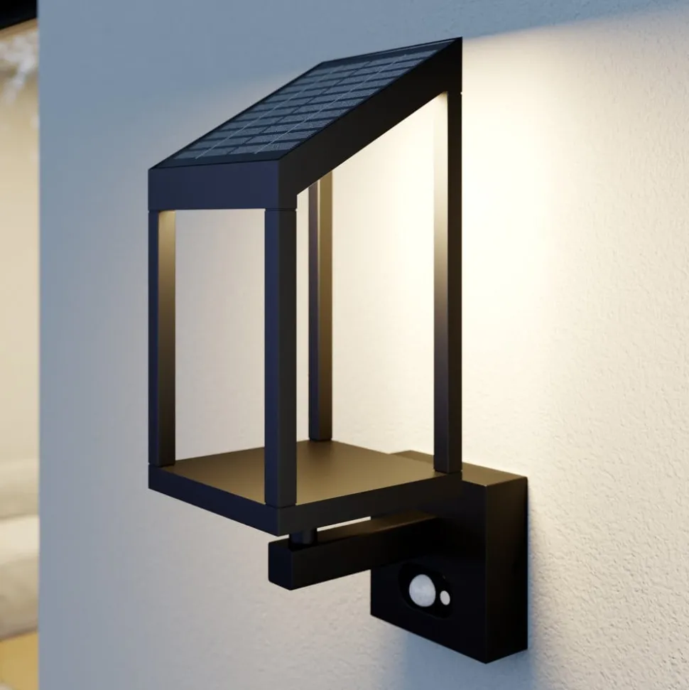 Lucande Timeo LED-buitenwandlamp op zonne-energie