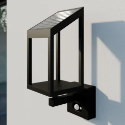 Lucande Timeo LED-buitenwandlamp op zonne-energie