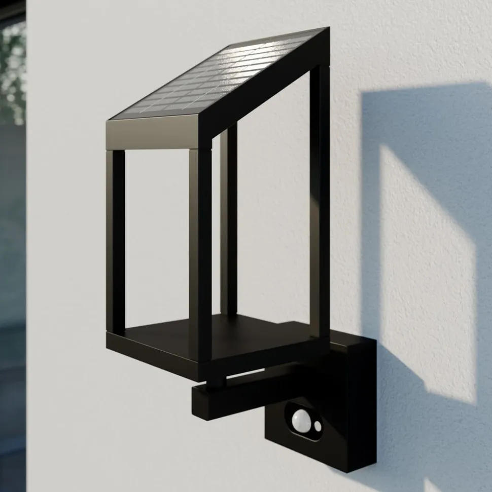 Lucande Timeo LED-buitenwandlamp op zonne-energie