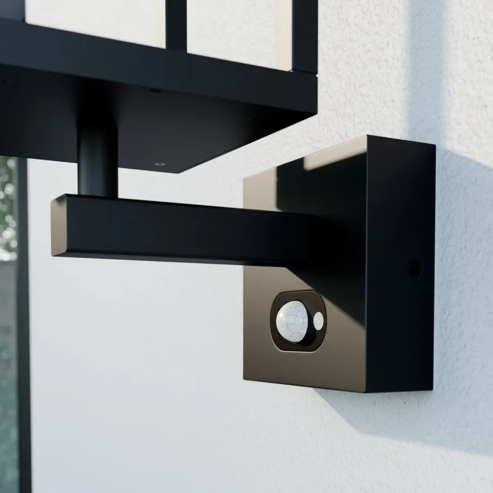 Lucande Timeo LED-buitenwandlamp op zonne-energie