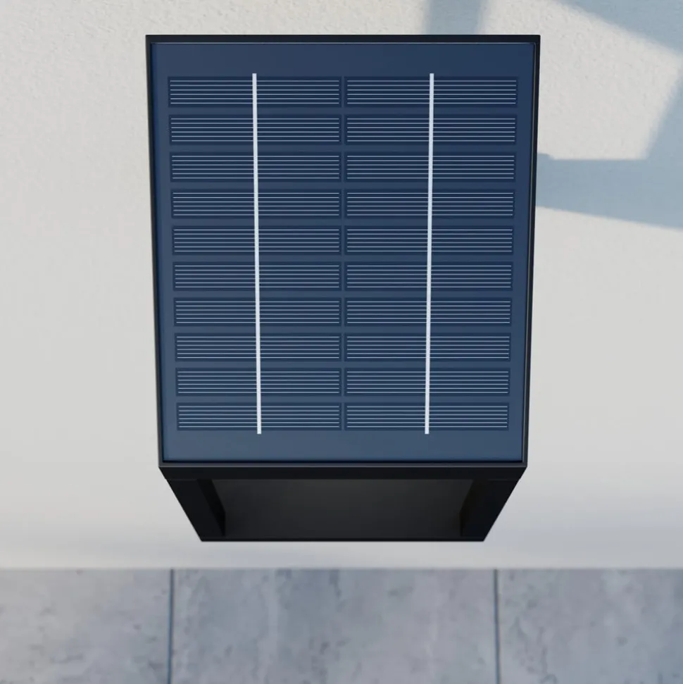 Lucande Timeo LED-buitenwandlamp op zonne-energie