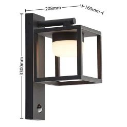 Lucande Timio buitenwandlamp, downlight, sensor, GX53, IP44