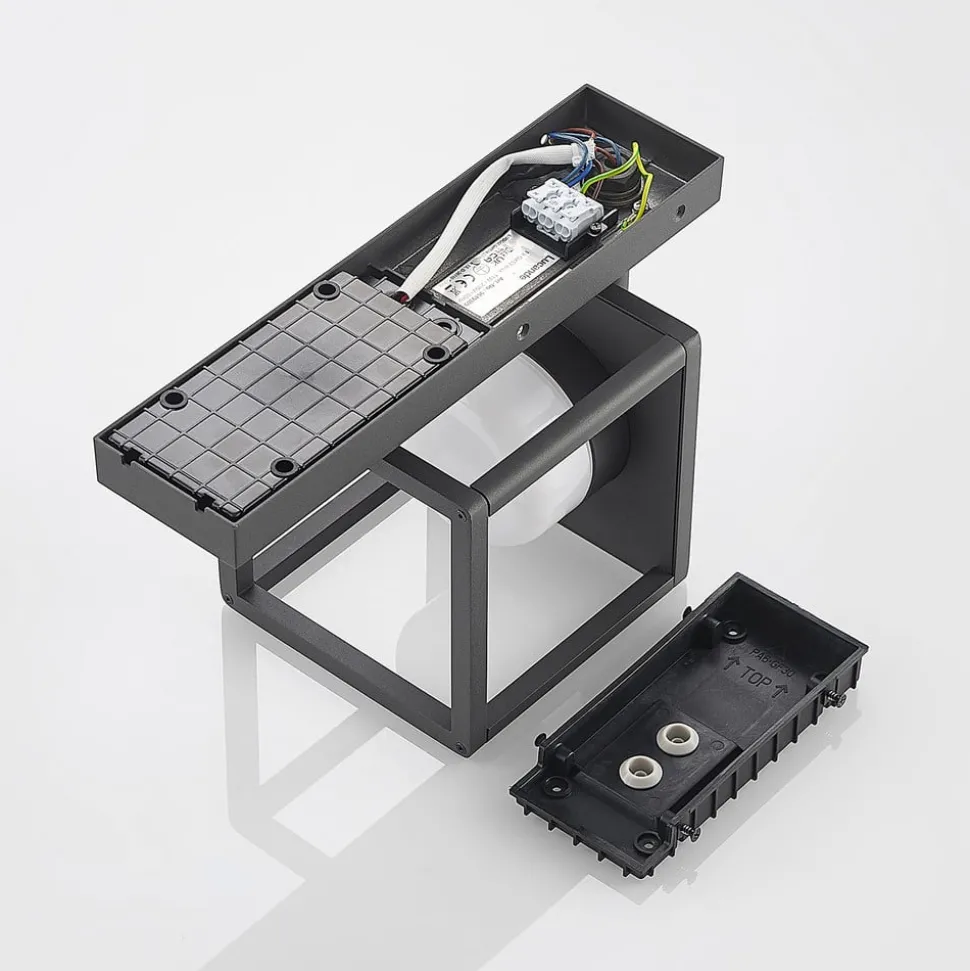 Lucande Timio buitenwandlamp, downlight, sensor, GX53, IP44