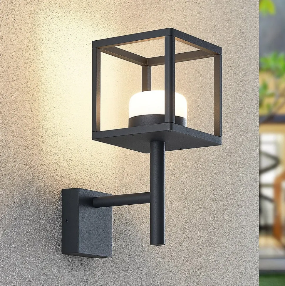 Lucande Timio buitenwandlamp, uplight, grijs, GX53, IP44