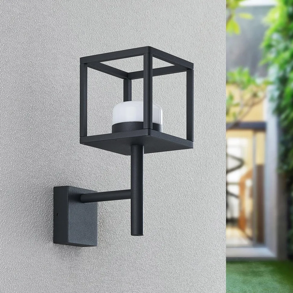 Lucande Timio buitenwandlamp, uplight, grijs, GX53, IP44