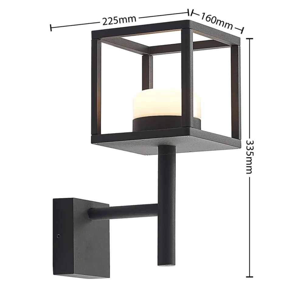 Lucande Timio buitenwandlamp, uplight, grijs, GX53, IP44