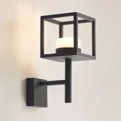 Lucande Timio buitenwandlamp, uplight, grijs, GX53, IP44