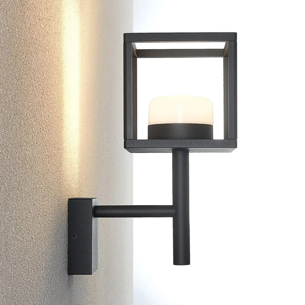 Lucande Timio buitenwandlamp, uplight, grijs, GX53, IP44