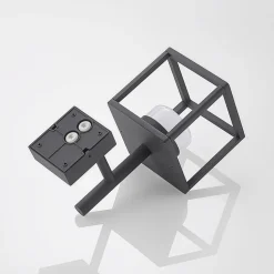 Lucande Timio buitenwandlamp, uplight, grijs, GX53, IP44