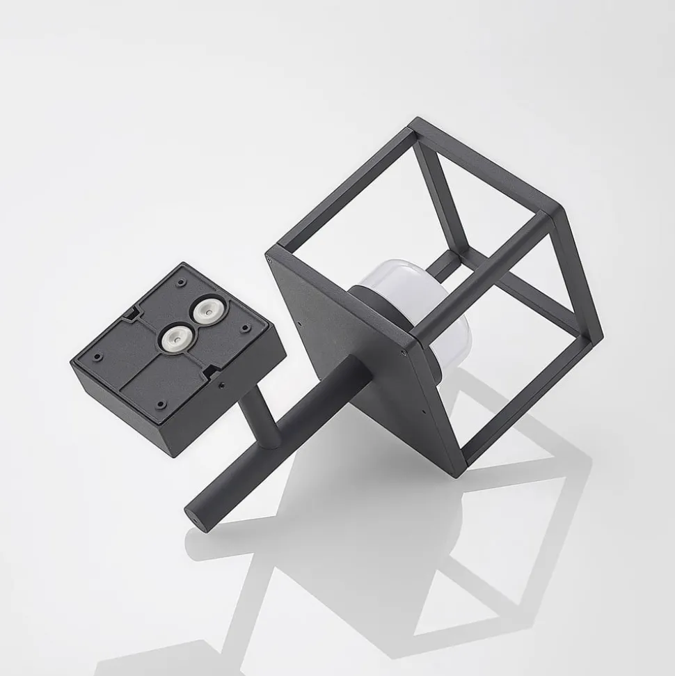 Lucande Timio buitenwandlamp, uplight, grijs, GX53, IP44