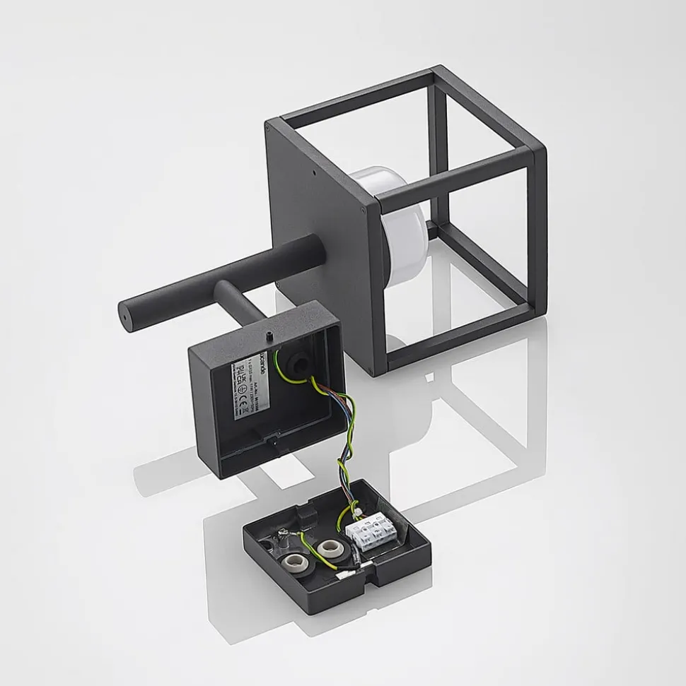 Lucande Timio buitenwandlamp, uplight, grijs, GX53, IP44