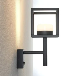 Lucande Timio buitenwandlamp, uplight, sensor, GX53, IP44