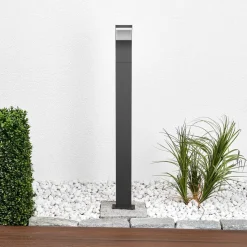 Lucande Timm LED tuinpadverlichting, 100 cm, antraciet, metaal, IP54