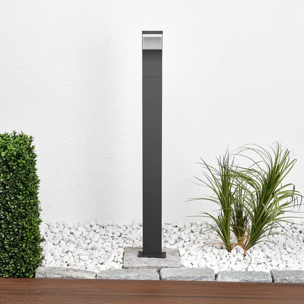 Lucande Timm LED tuinpadverlichting, 100 cm, antraciet, metaal, IP54