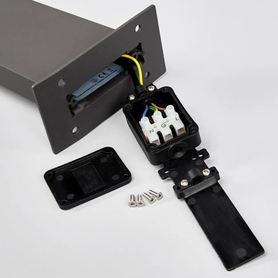 Lucande Timm LED tuinpadverlichting, 100 cm, antraciet, metaal, IP54