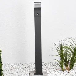 Lucande Timm LED tuinpadverlichting, sensor, 100cm, antraciet, IP54