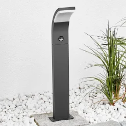 Lucande Timm LED tuinpadverlichting, sensor, 60 cm, antraciet, IP54