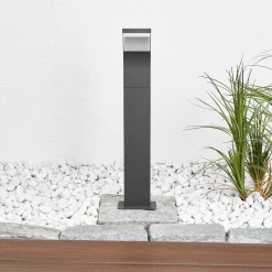 Lucande Timm LED tuinpadverlichting, 60 cm, antraciet, metaal, IP54