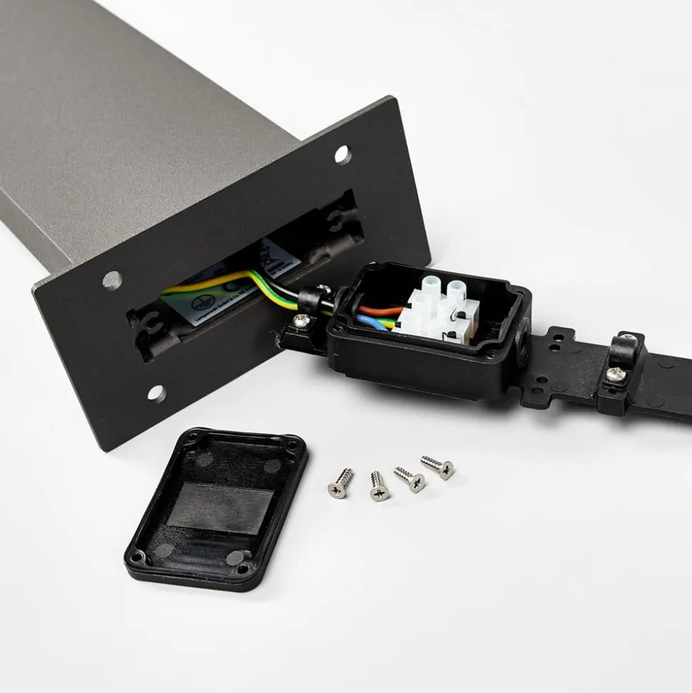 Lucande Timm LED tuinpadverlichting, 60 cm, antraciet, metaal, IP54