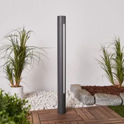 Lucande Tomas LED tuinpadverlichting, 75 cm, donkergrijs, IP54