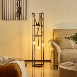 Lucande Vlados vloerlamp, kooi, 3-lamps.