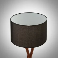 Lucande vloerlamp Auriane, driepoot, zwart, stof, 160 cm