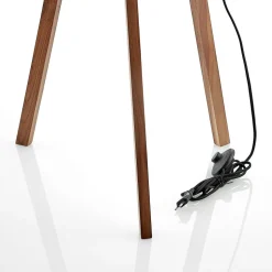 Lucande vloerlamp Auriane, driepoot, zwart, stof, 160 cm