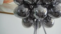 Lucande vloerlamp Diborah, rookgrijs, glas, 150 cm, G9