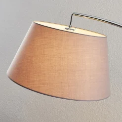 Lucande vloerlamp Evelyna, grijs/zwart, metaal, 192cm